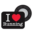 BibBits Startnummer Magneetjes I Love Running Zwart