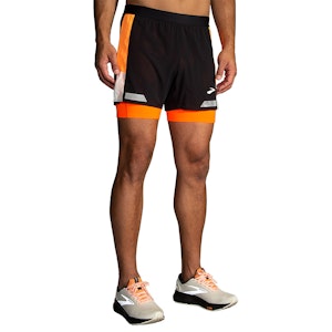 Brooks Run Visible 2in1 5 Inch Short 2.0 Heren Brooks Run Visible 2in1 5 Inch Short 2.0 Heren
