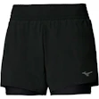 Mizuno Active 4.5 Inch 2-in-1 Shorts Dames Zwart