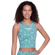 SAYSKY Flower Combat Crop Top Dames Blauw