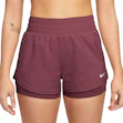 Nike One Dri-FIT Mid-Rise 3 Inch 2-in-1 Shorts Dames Rood