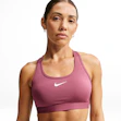 Nike Swoosh Dri-FIT Medium Support Padded Sports Bra Dames Rood