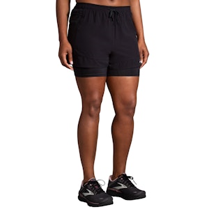 Brooks High Point 3 Inch 2-in-1 Short Dames Brooks High Point 3 Inch 2-in-1 Short Dames